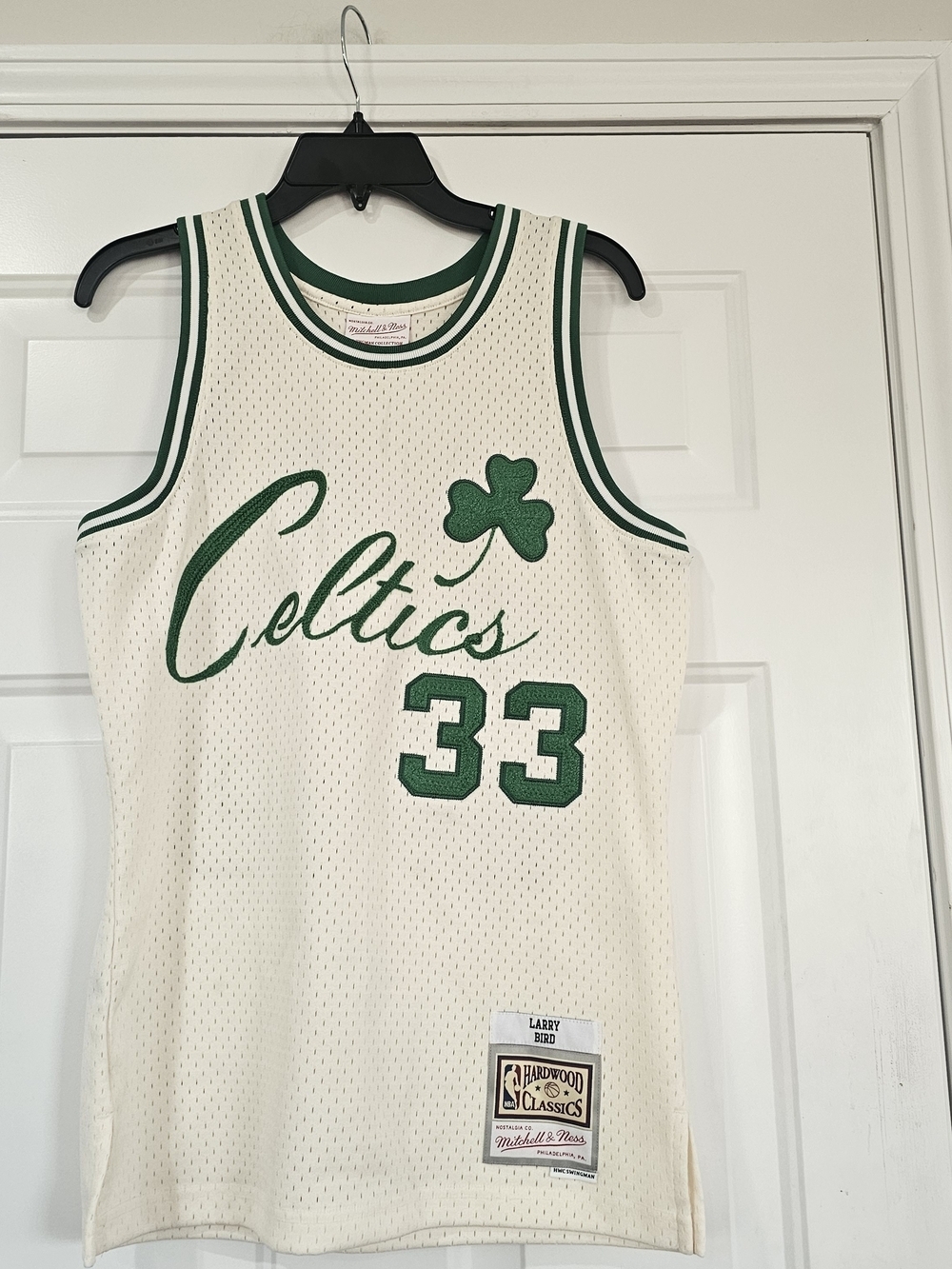 Larry Bird #33 Celtics Jersey - White & Green{{Bx8}